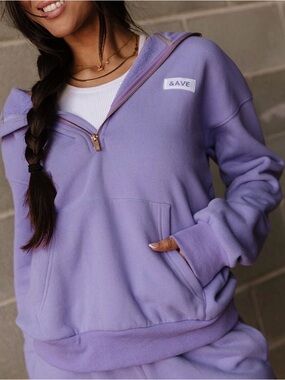 &AVE Lilac Half-Zip Hoodie